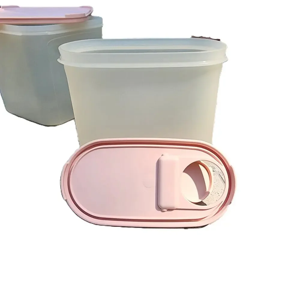 Tupperware VTG Modular Mates Square #3 & Oval #3 Pink Lid Dry Food Container Set
